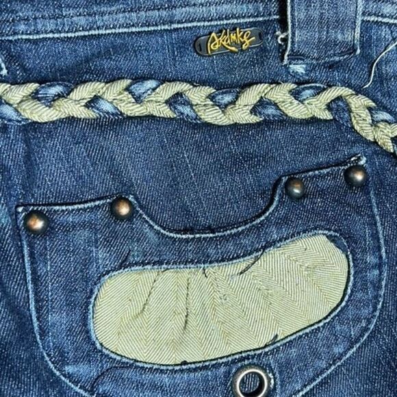 KDNK Wide Leg Studded and Embroidered Jeans Braided Trim Size 27 - Picture 8 of 8